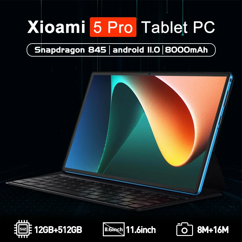 2022 New Global Version Tablet Android 11.0 Pad 5 Pro 12GB+512GB