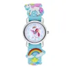 Cute candy color silicone strap unicorn pattern quartz Children's cartoon watch 5