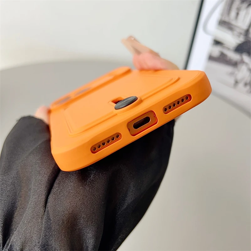 Vibrant Candy Color Shockproof Wallet-Style Silicone Phone Case