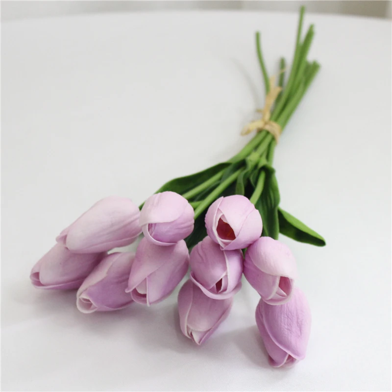 5-Piece Elegant Real Touch Artificial Tulip Bouquet for Decoration and Photography