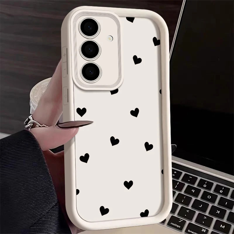 Luxury Black Love Heart Phone Case - Elegant Protective Cover