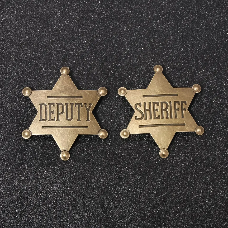3 Spille Esagonali In Metallo | Sheriff, Deputy E Ring | Per Halloween, Cosplay E Collezionismo | Unisex