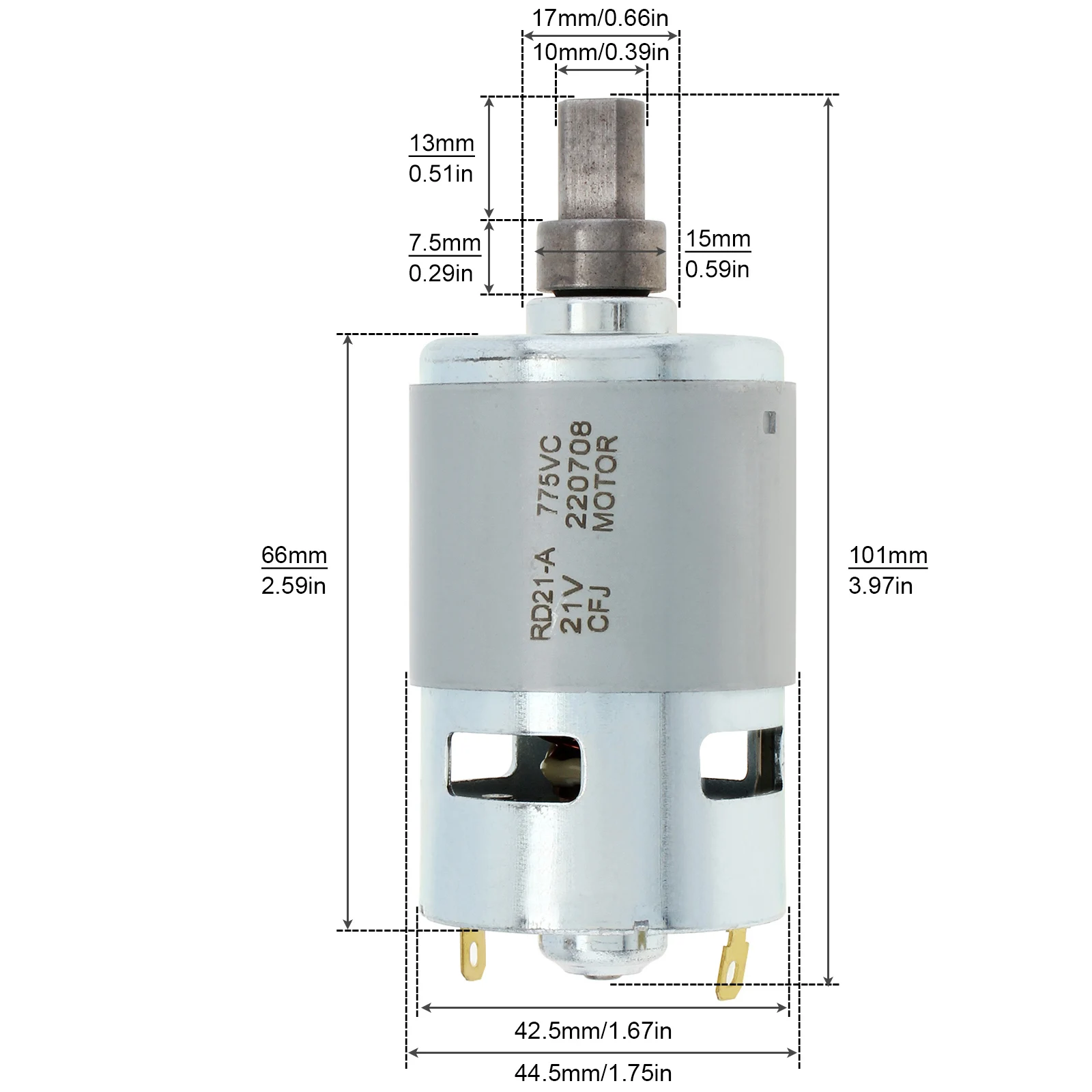 Moteur 775 CC 18-21 V 15 000 Tr/min Haute Vitesse Pour Collecteur De Poussière/souffleur De Suie Industriel, 1 Pièce