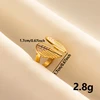 Bagues ouvertes bohème en émail blanc, couleur or, luxe, irrégulier, en acier inoxydable, réglable, bijoux de charme pour femmes, cadeaux