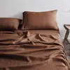 100% Pure Linen Bed Sheets Stone Washed French Linen Solid Color Breathable Durable for Hot Sleepers 1 PC Flat Sheet Bedsheets 6