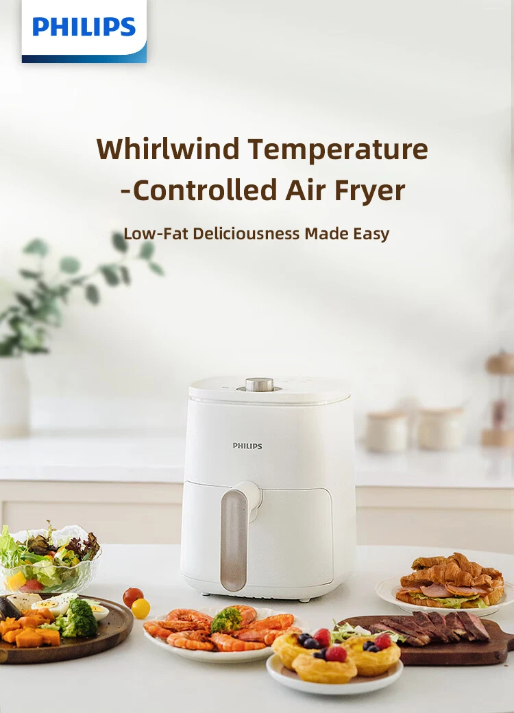Description Picture 2 of itemPhilips 3.5L Air Fryer Whirlwind Temperature-Controlled High-Quality Inner Pot Silicone Anti-Slip Mat visual cooking guidance