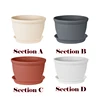 1PC with Tray Round Thick Imitation Ceramic Indoor Planting Fleshy Green Fruit and Vegetable Resin Plastic Flower Pot 1