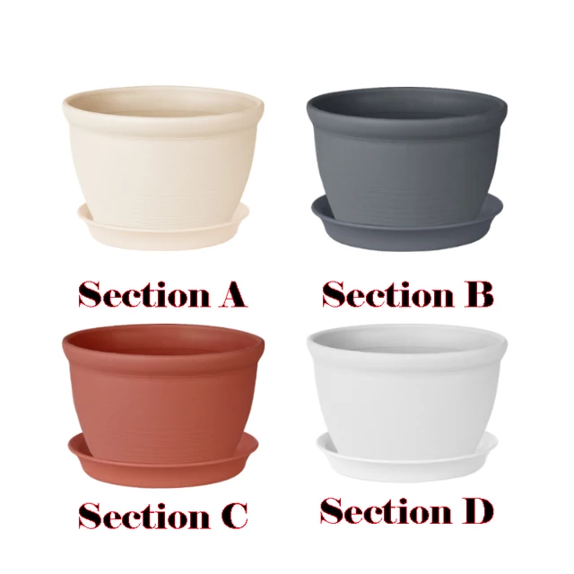 1PC with Tray Round Plastic Flowerpot 1