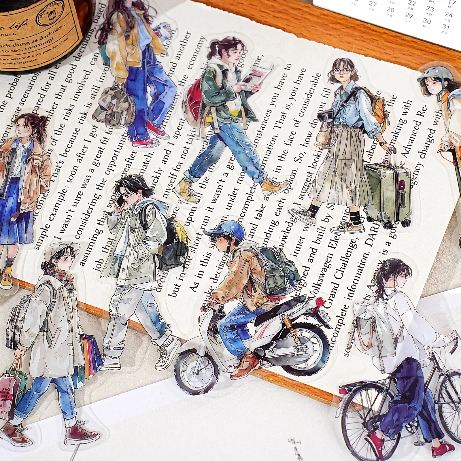 에토리 라이프 롱 스트리트 패스바이 트래블러 개인 레저 스티커 팩 DIY 스크랩북 용품, 사진 앨범, 학생 문구류, 노트북, 전화기 스티커, 어린이 선물 종이 가방, 장난감 스티커