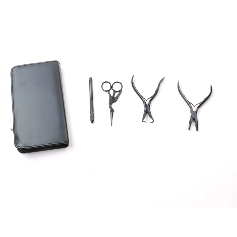 1 set Hair Extension Plier set Micro Ring Application Pliers Micro Beads Closer Opener Plier Hair Loop Tool Sewing Scissors
