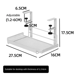Steel No - Drill Under Desk Cable Management Tray and Organizer (White1)