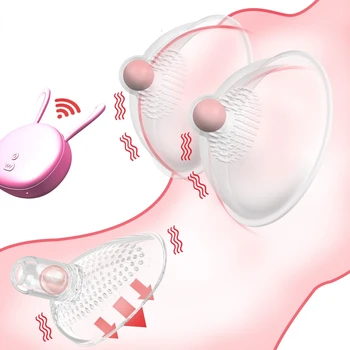 Nipple Massage Vibrator Clitoris Stimulator Oral Remote Control Adult Sex Toy Breast Pump Enlargement Licking Vibrator for Women 1