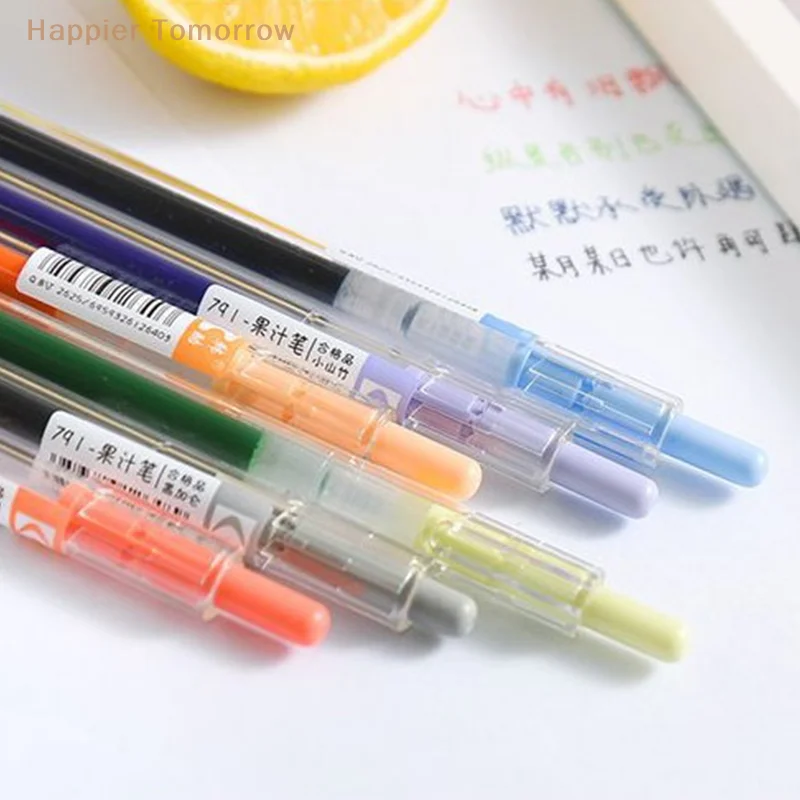 패션 주스 컬러 젤 펜, 모란디 마카롱 컬러 젤 펜, 창의적인 그림, 다채로운 볼펜, 사무용품, 6 개