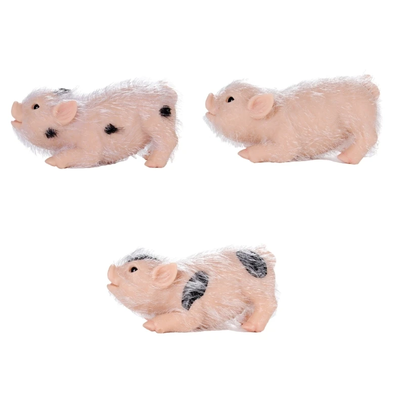 

97BE Handmade Realistic Pig Figure Toy Soft Animal Squeeze Toy Pet Raise Reborns