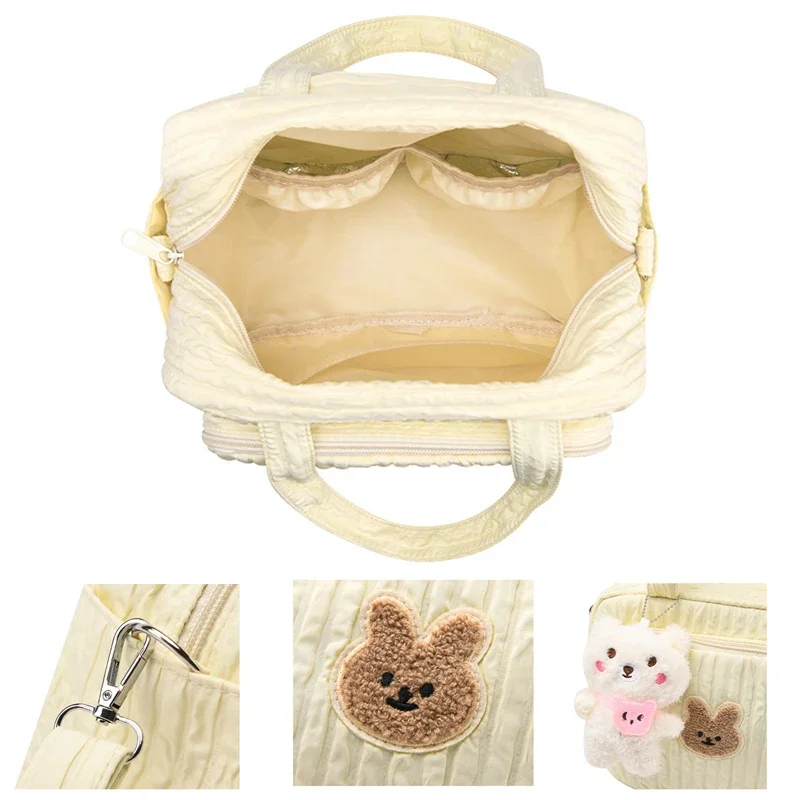 Baby Diaper Bags Maternity Mommy Bag Portable Multi-function Large Capacity Quilted Mom Travel Tote Bottle Storage with Pendant 2