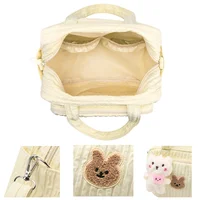 Baby Diaper Bags Maternity Mommy Bag Portable Multi-function Large Capacity Quilted Mom Travel Tote Bottle Storage with Pendant 2