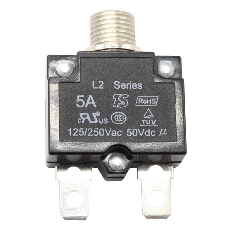 12V Push Button Resettable Thermal Circuit Breaker For Overload Reset