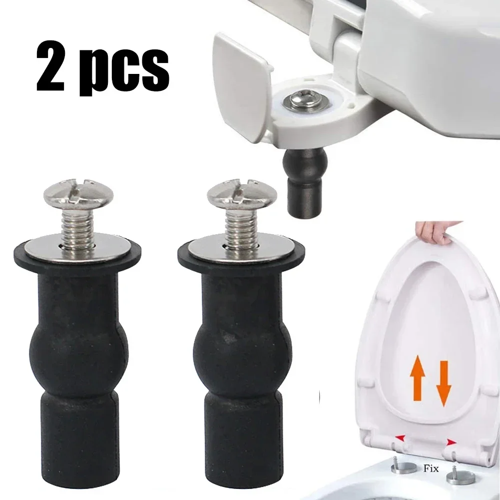 2pcs Top Fix Toilet Seat Screws Nut Cover Lid Pan Fixing WC Blind Hole Fitting Kits Universal Bathroom Accessories Replacement