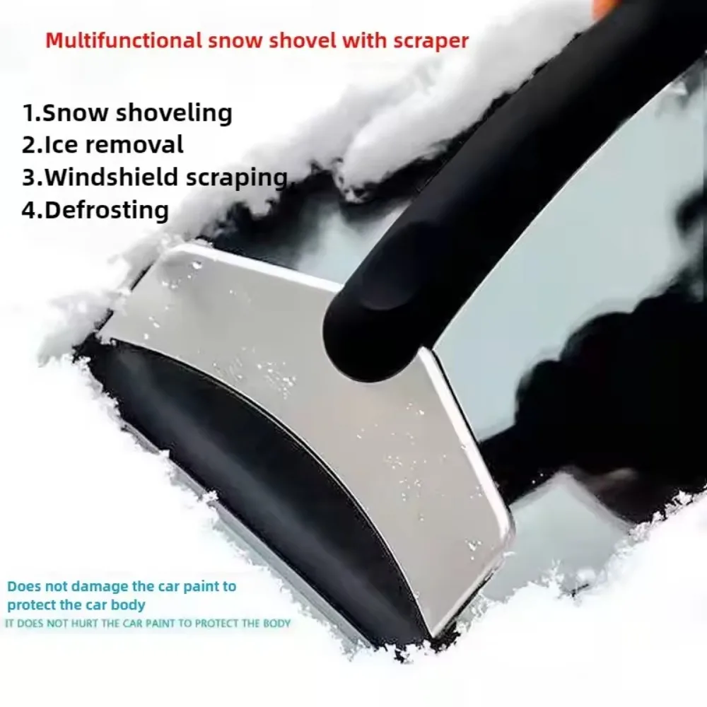 Car Ice Scraper Stainless Steel Snow Shovel Home Windshield Window Snow Removal Tools Durable Ice Scraper Car Winter Accessories