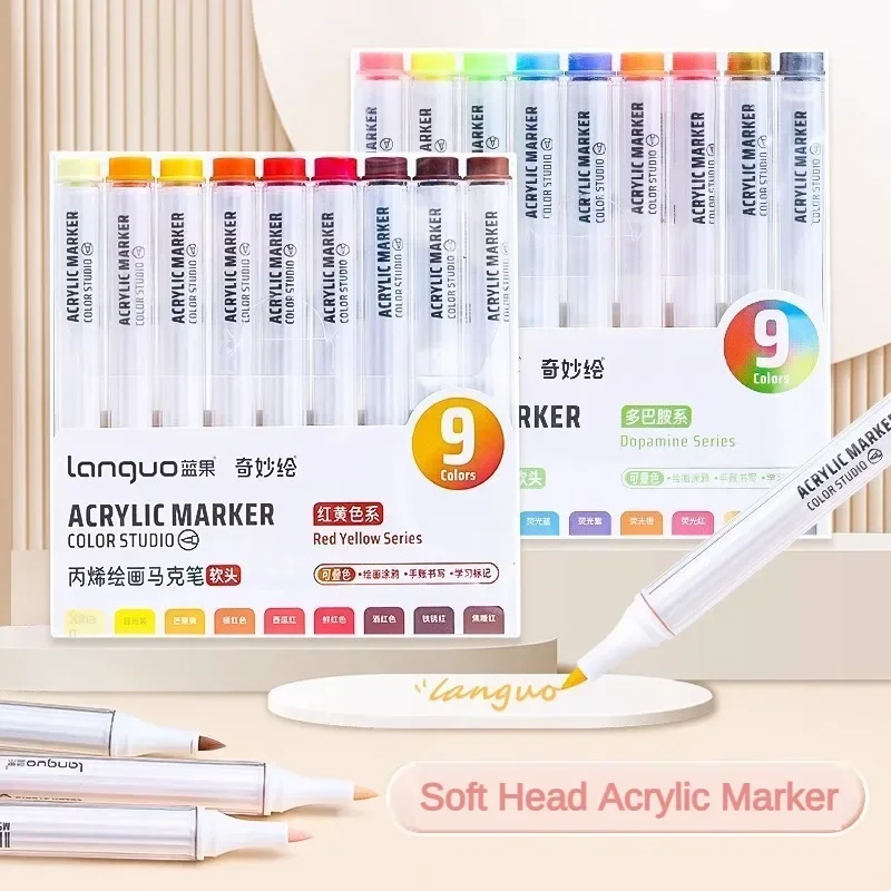 9/108 색상 아크릴 마커 암벽화 키트, 세라믹 유리 나무 DIY 공예, 어린이 돌 페인트 펜 세트, 미술 용품