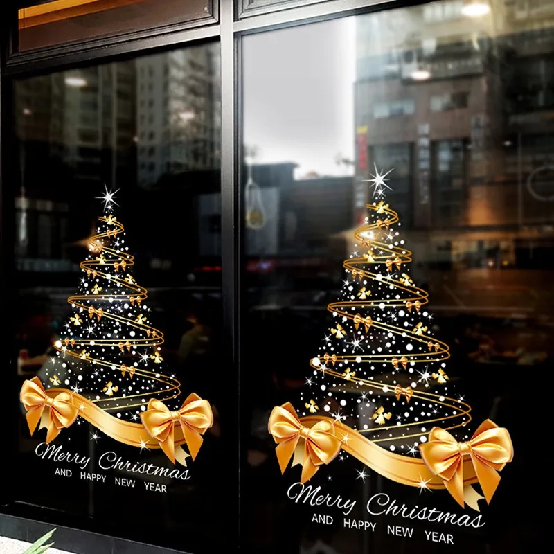 Christmas Tree Window Clings Stickers Glass Xmas Decals Home Decorations 1pc