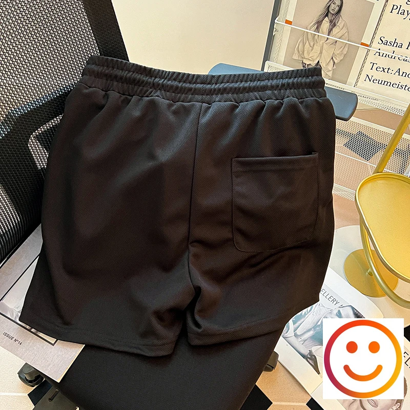 Mesh Athletic Shorts White Embroidery Letter Stripe Men's Vintage Black Blue Running Basketball Casual Breathe Knit Ball Pants