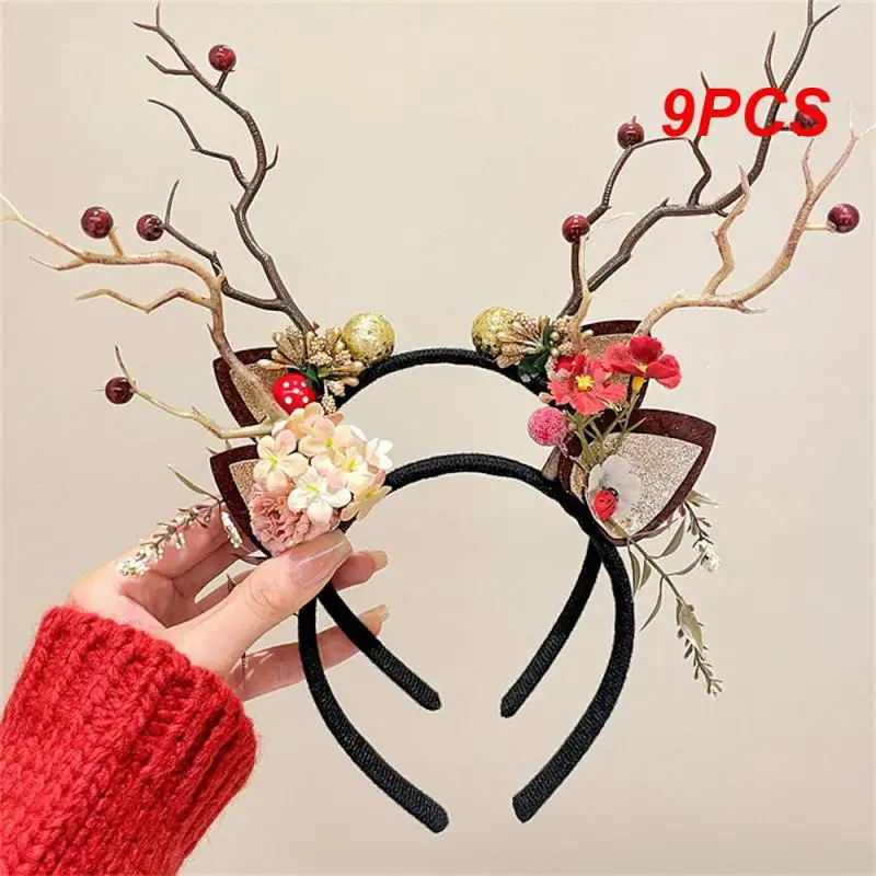 

9PCS Elk Antler Headband Eye-catching Creative Unique Lovely Festive Festival Photo Props Unique Christmas Headband