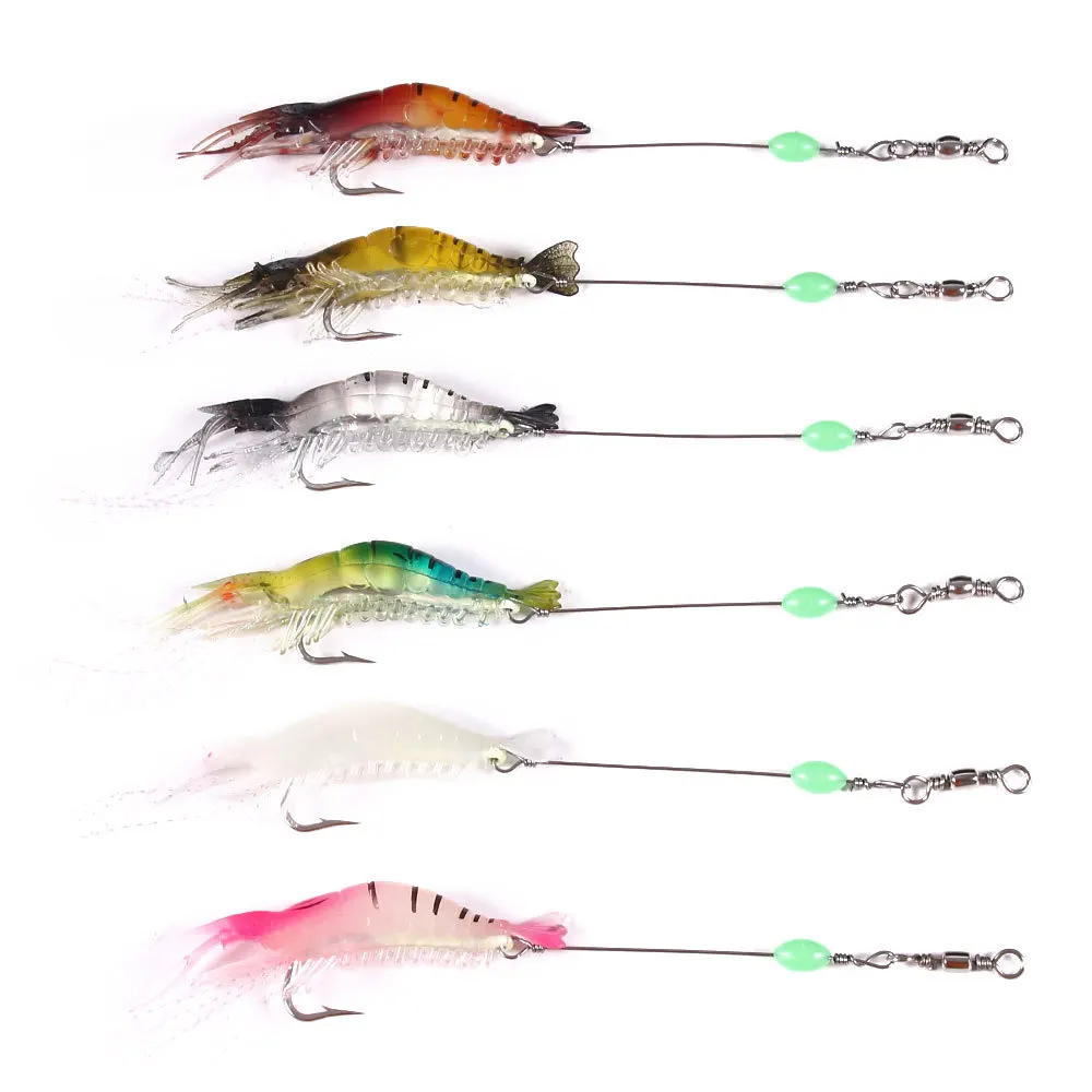 

Fishing Lure Artificial Silicone Soft Shrimp Bait 5g Rotating Wobblers Swimbait Sea Fishing Bass Trout Carp Tackle