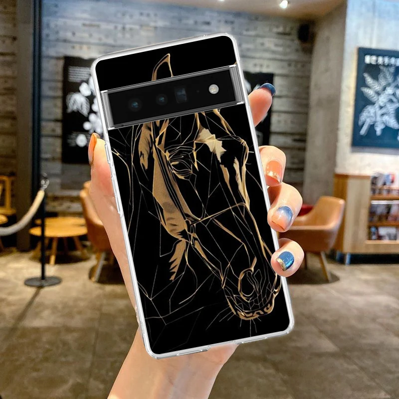 Elegant Brown Horses Transparent Phone Case - Clear Cover
