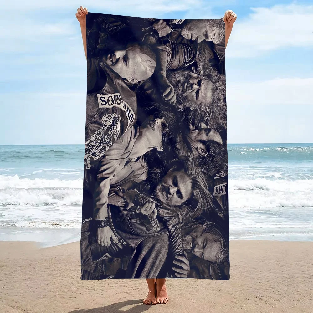 S-Sons of A-Anarchy Towel  Microfiber beach towels absorb water, dry quickly, and are easy and comfortable for yoga swimming 5