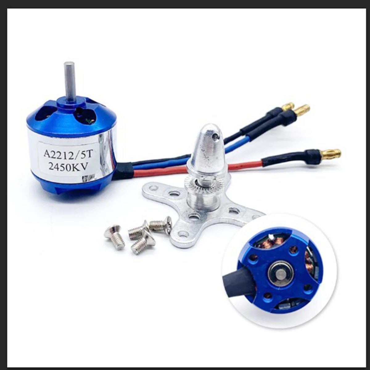Moteur brushless 2200KV à 3500KV avec prise, hélices montées sur l'axe