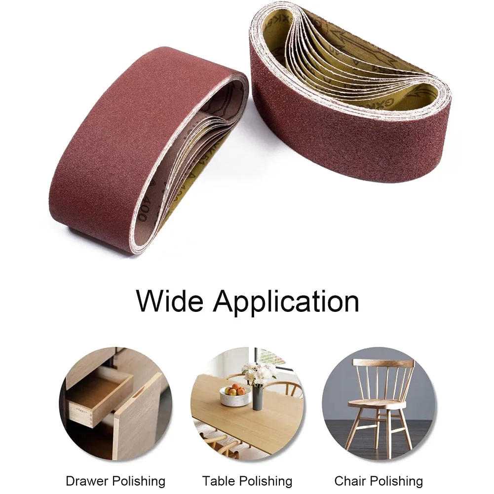 

24Pcs 75 X 533mm Abrasive Belt Sanding Band Sander Belt Attachment Grinder Polisher Power Tool For Wood Soft Metal Polishing