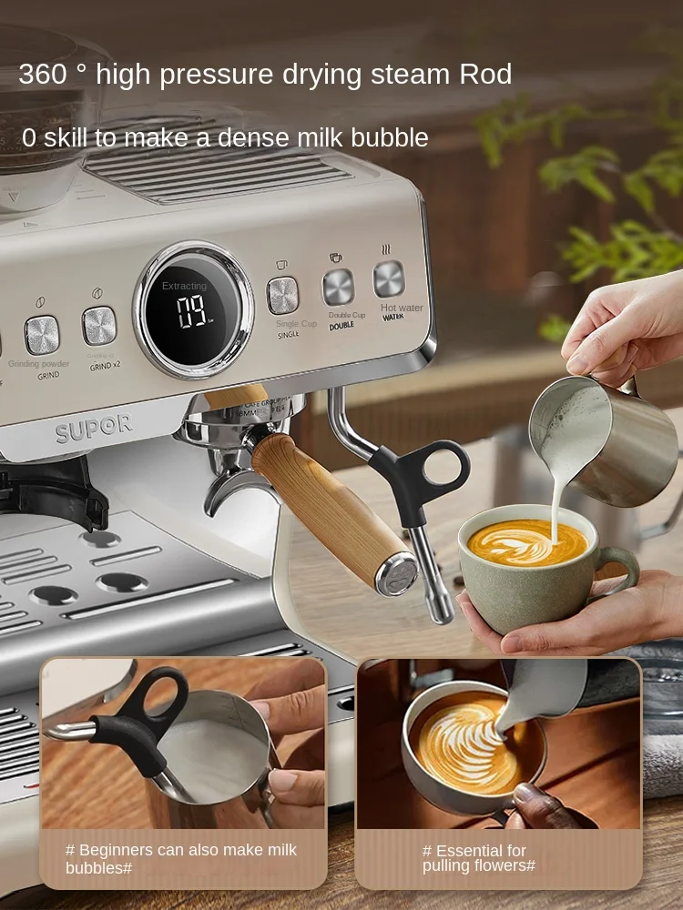 SUPOR SW-CFB302 Espresso semi-automatic coffee machine Home office small milk foam grinding a embodiment of grinding coffee 3