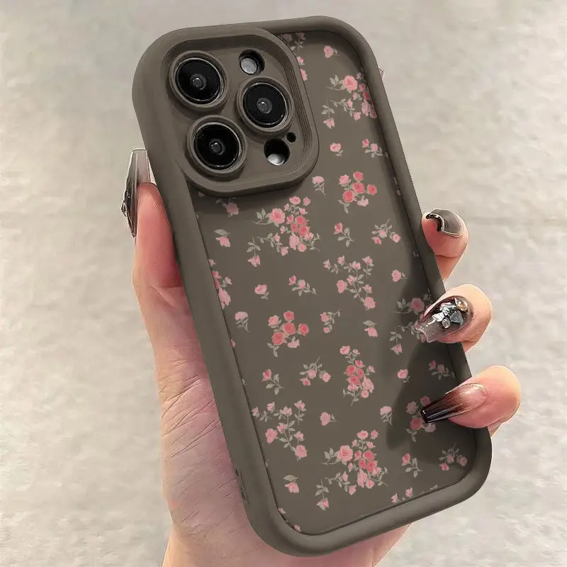 Pink Floral Fragments Luxury Phone Case - Y2K Inspired Cover