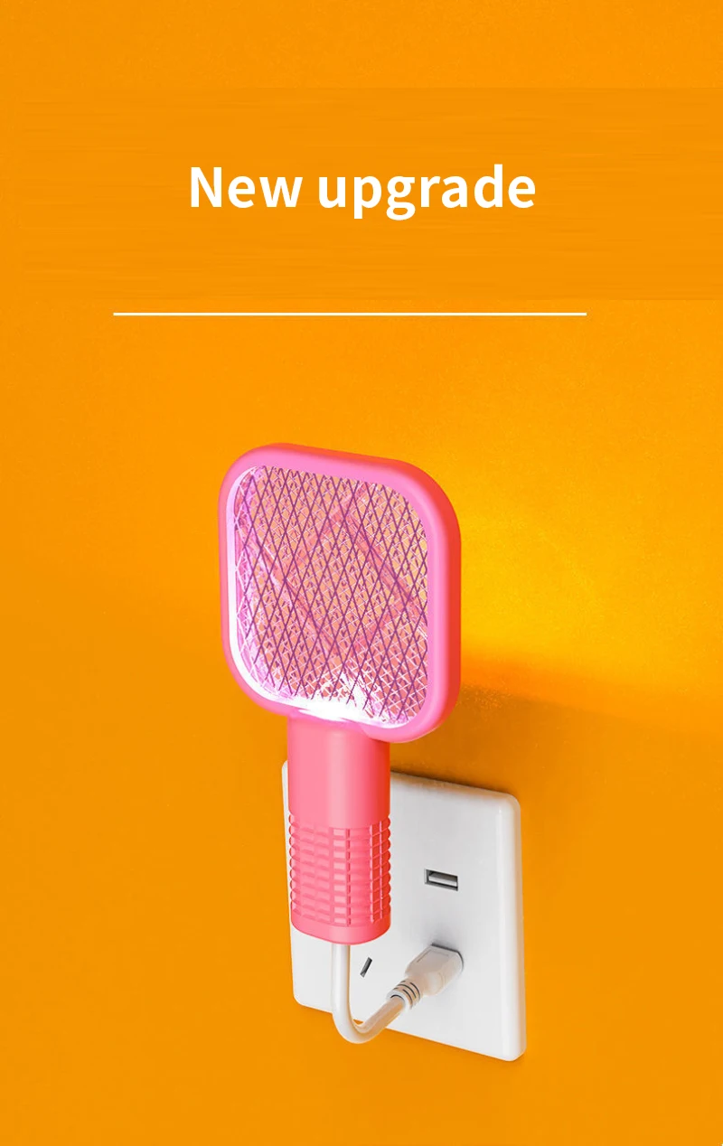 Description Picture 4 of itemUSB Mini Electric Mosquito Swatter UV Light Fly Bug Zapper Insect Racket Rechargeable Summer Fly Swatters Trap For Home Outdoor
