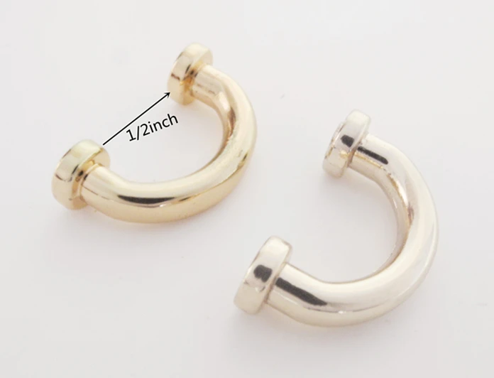 

6sets Bridge Buckle , Metal D-Ring Bag Connector, U Buckle, Arch Bridge with Screws,Leather Crafts Inner 1/2Inch BC-012