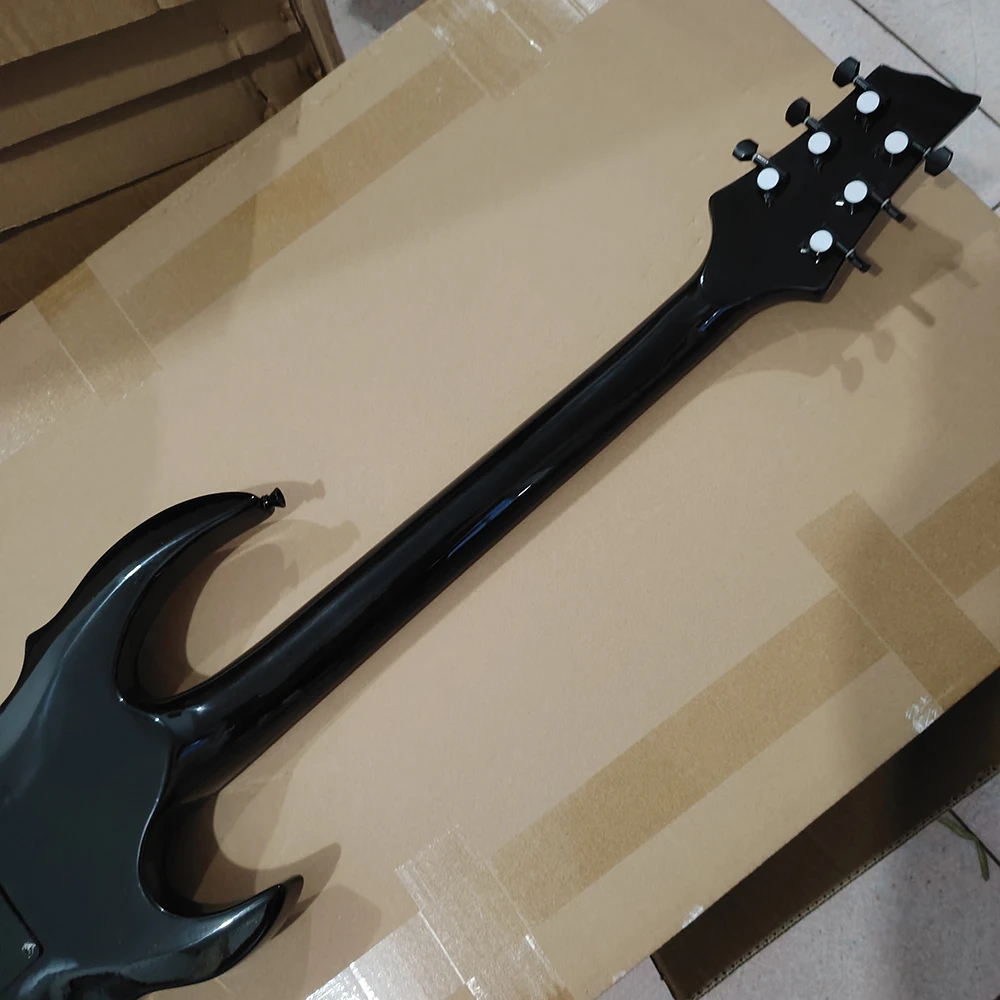 In stock left hand black circle red shaped electric guitar, active pickup, need more pictures contact seller, ,