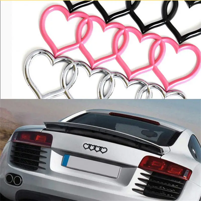 

New Car Sticker Heart Logo Rear Trunk Tail Label Badge Emblem Decal For Replacement Car Accessories V4M3