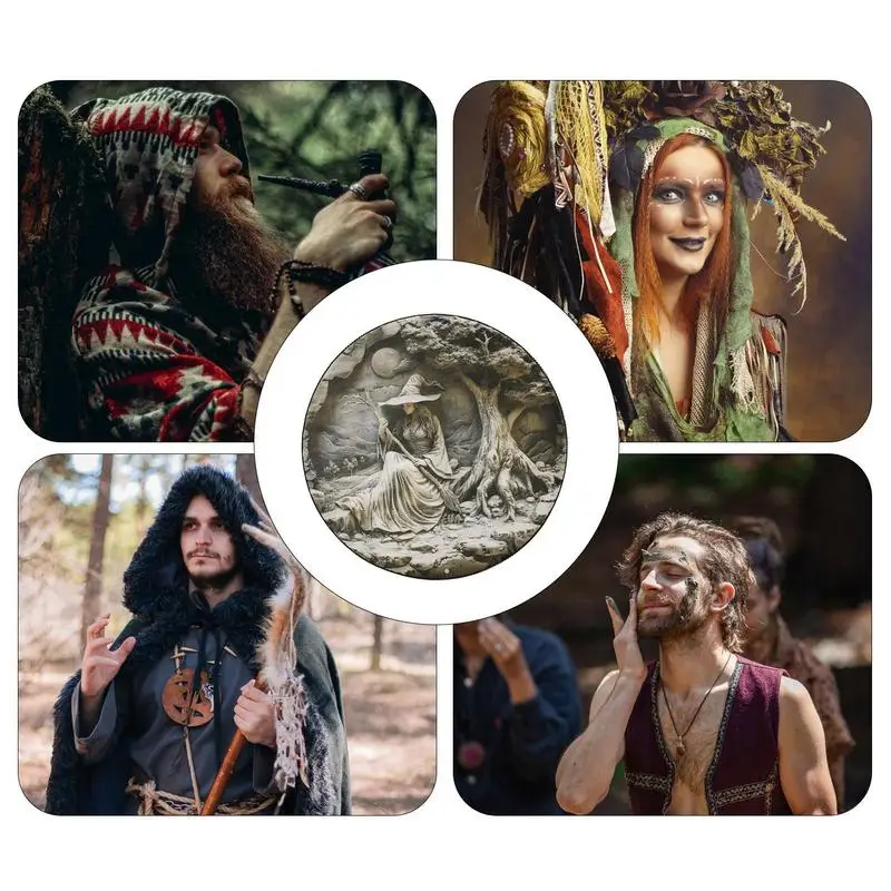 Halloween Shamanic Drum Unique Shaman Drum Creative Spiritual Instrument Horror Decoration Hand With Stick For