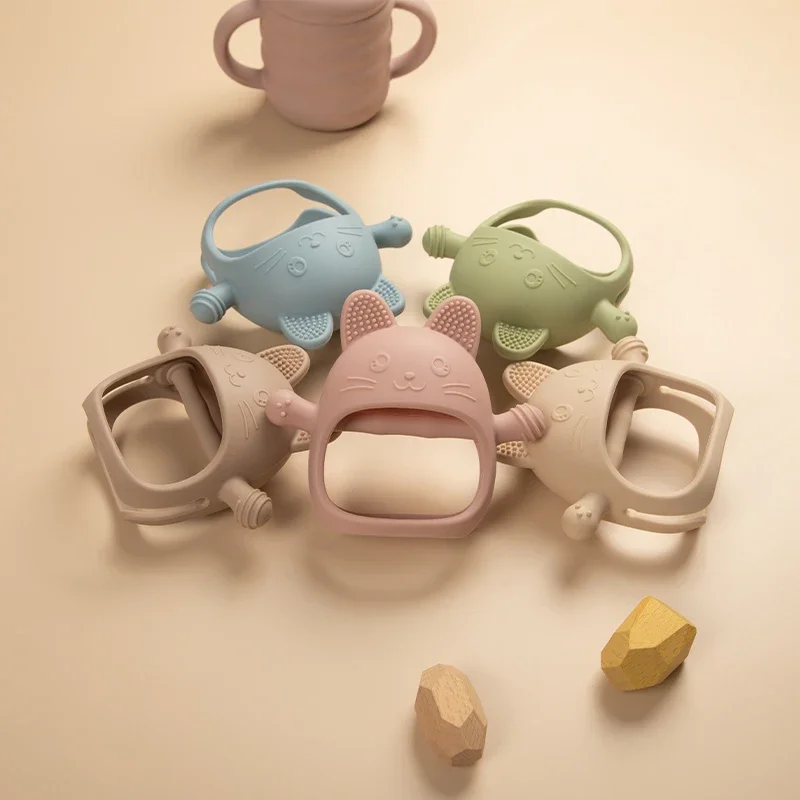 New Born Silicone Glove Teether Toy BPA Free Baby Cat Shape Hand Pacifier for Infant Molar Chewing Nursing Toys Baby Accessories teething toys silicone teething toys baby teething toys silicone teether