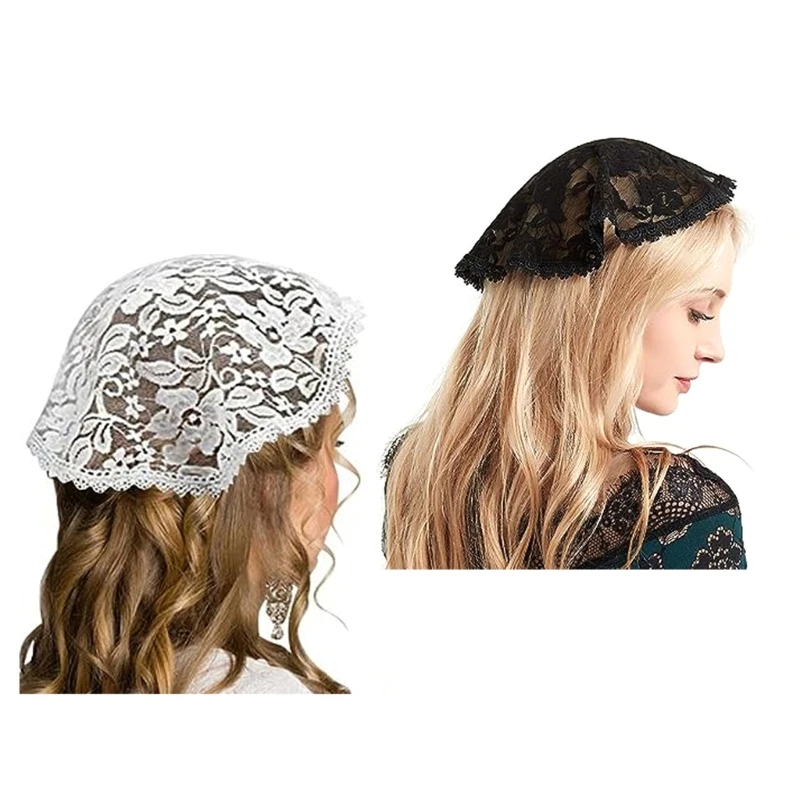 

Islamic Girls Round Headscarf Lace Floral Pattern Summer Outdoor Turban Dropship