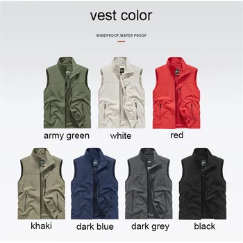 2024 New Fashion Men's Vest Windproof Solid Sleeveless Jacket Motorcycle Ourdoor Waterproof Biker Vest for Men Clothing 2