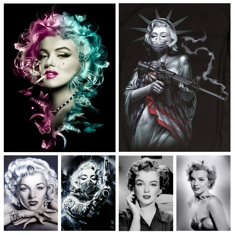 

5d Diamond Painting Marilyn Monroe Statue Of Liberty Modeling Picture Embroidery Handmade Cross Stitch Artwork Home Decor Gift