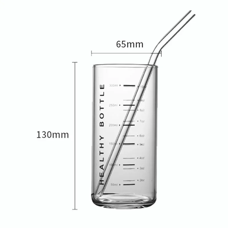 300ml Glass Measuring Cup Heat-resistant Milk Coffee Mug Breakfast Cup With Measuring Range Drinking Glass Kitchen Accessories