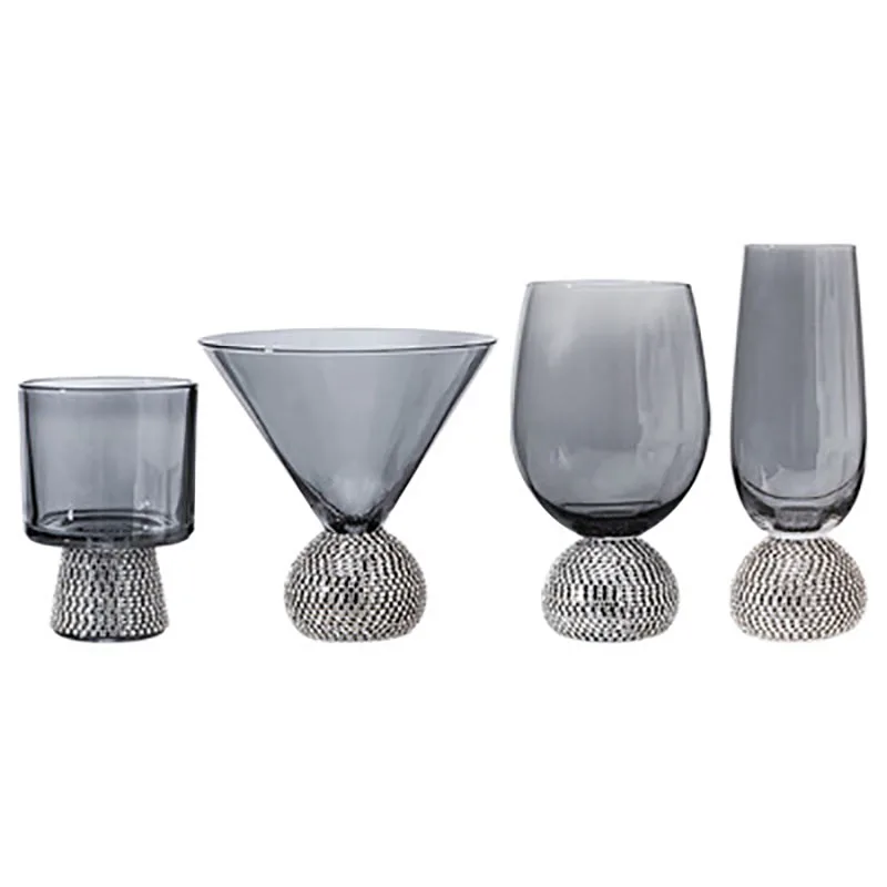 Diamond Glass Cup Wine Glasses European Style Glass Cup Cocktail Glass Champagne Whiskey Cup Bar Party Wedding Goblet Gift