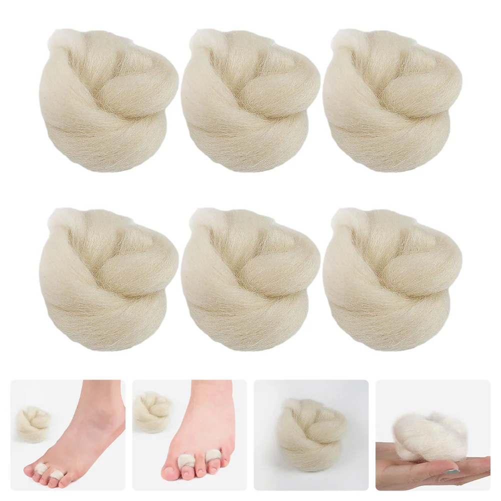 

6 Pcs Divider Wool Toe Separator Man Thumb Splint Dancers Sheepskin Insole Practical