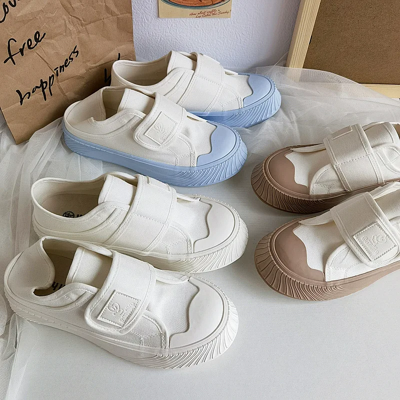 

Casual Platform Canvas Shoes Women Korean Style Summer Fashion Round Toe Breathable Comfortable Sneaker Harajuku Flats