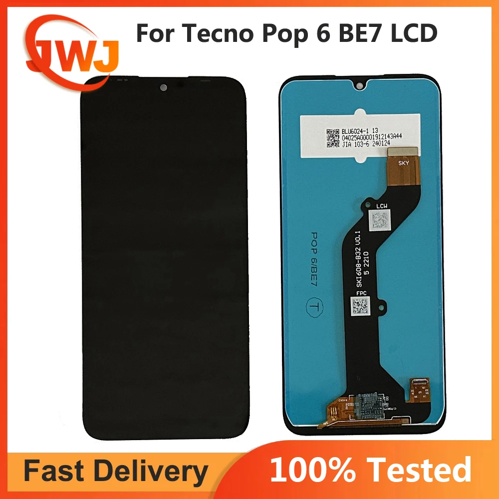 Tested LCD For Tecno Pop 6 BE7 LCD Display Touch Screen Digitizer Assembly For Pop 6 Go BE6j Pop 6 Pro BE8 LCD Replacement Parts