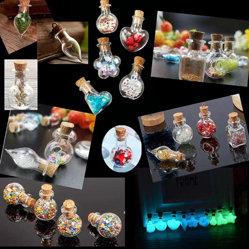 Mini Transparent Glass Bottle Wedding Birthday Party Glass Jars Drifting Bottles Small Wishing Bottles With Cork Stoppers 50/5Pc glass bottles mini glass bottles
