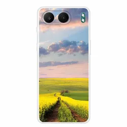 Clear Silicone Case with Landscape Flower Design - Soft TPU Back Cover for CPH2663 (H08.CH.56)